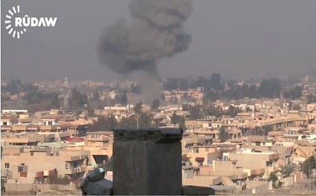 VIDEO: Arabi district, northern Mosul, on Friday where Iraqi forces and ISIS militants are engaged in heavy clashes.