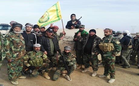 Members of the Shiite Hashd al-Shaabi pictured earlier this month. Photo: Hashd al-Shaabi media office. 