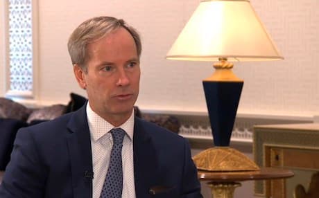 Sweden’s permanent Ambassador to the UN Olof Skoog speaking to Rudaw TV.