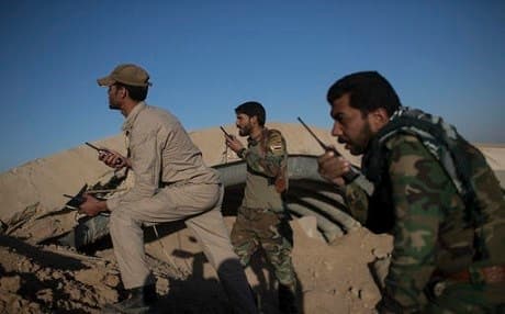Shiite Hashd al-Shaabi paramilitaries outside Tal Afar. Photo: AP