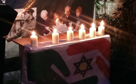 The Jewish  representtaion held the first ever Holocaust ceremony in Kurdistan Region in 2015. During the ceremony, for the first time since decades Jews were openly wearing their yarmulke (kippah) in Kurdistan. Photo: Rudaw