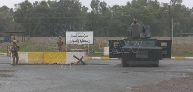Forces near North Oil Company in Kirkuk. Photo: Rudaw TV