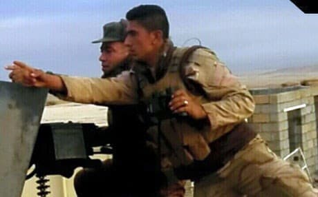 Picture of the Peshmerga soldier killed in Thursday's IED explosion in Kirkuk. He was identified only by his first name Ivan, seen here at the front. Photo: Rudaw obtained it from one of his fellow Peshmerga soldiers. 