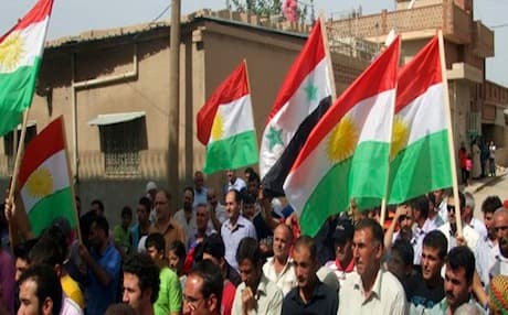 Syrian Kurds protesting against the regime of Bashar Assad in the beginning of the revolution, 2011. Photo: AP