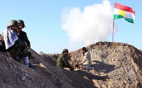 Kurdish Peshmerga forces on frontlines against ISIS in southern Kirkuk. Rudaw photo