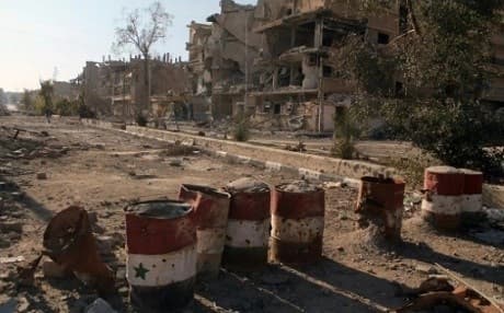 The streets of Deir ez-Zur in February 2014, destroyed in the Syrian civil war. Photo: Ahmad Aboud/AFP