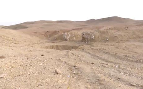 A sinkhole area south of Mosul. Photo: Rudaw TV