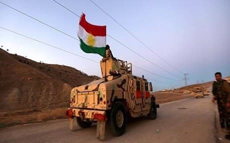 A Peshmerga armored vehicle in Shingal. Rudaw photo.