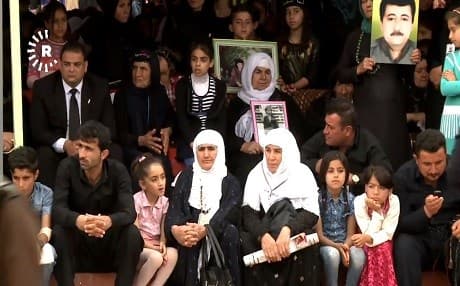 Survivors of the Kurdish genocide commemorate the anniversary of Anfal campaign in a village in Kalar. Photo: Rudaw video