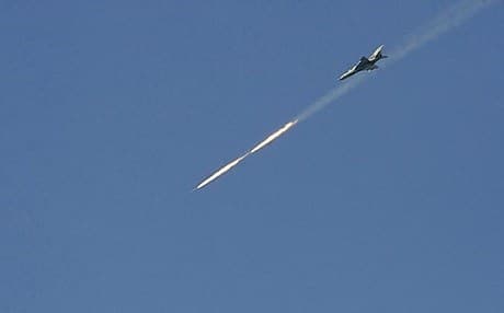 A Syrian Air Force Sukhoi-24 over Raqqa. File photo: AFP