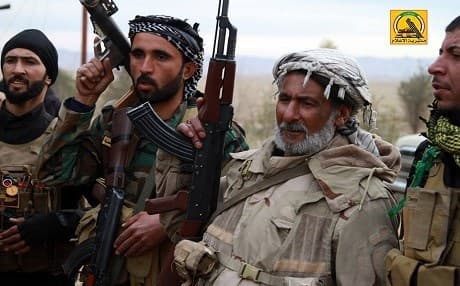 Members of the mainly Shiite Hashd al-Shaabi force. Photo: Hashd al-Shaabi media office