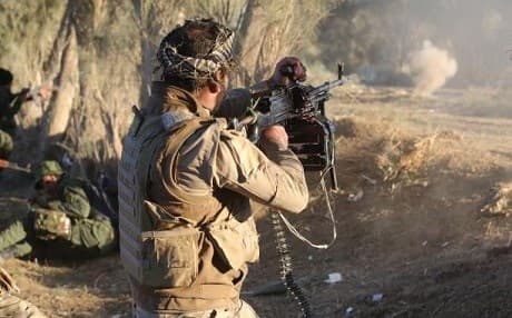 A member of the mainly Shiite Hashd al-Shaabi takes part in the fight against the ISIS group in Iraq. Photo: Hashd al-Shaabi media office 