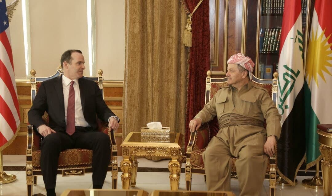 US Special Presidential Envoy Brett McGurk meets with Kurdish President Masoud Barzani. Photo: KRG DFR