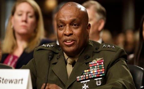 Defense Intelligence Agency Director Lt. Gen. Vincent Stewart testifies before the Senate Armed Services Committee hearing on worldwide issues. Photo: AP