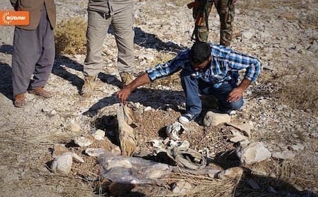Relatives inspect a Yezidi mass grave found in 2015 near the town of Shingal, Kurdistan Region. Photo: Rudaw