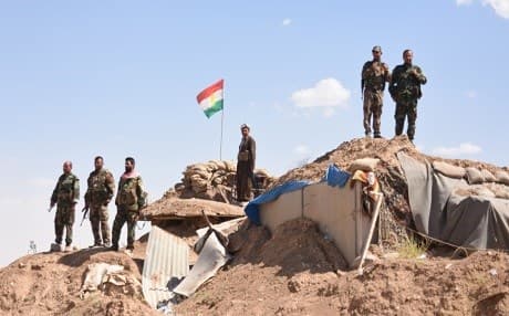 A Kurdish Peshmerga outpost sits just kilometers north of the Yezidi village of Kocho. Photo: Rudaw