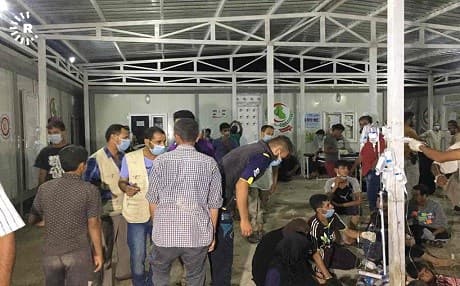 The scene after the poisoning of at leats 800 displaced people at the Hassansham U2 Camp, opened in May to accommodate people fleeing the war in Mosul. Photo: Rudaw