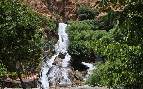 Ahmad Awa resort, a popular touristic place frequented by Arab visitors in the summer, in Halabja province, about 280 km southeast of Erbil. 