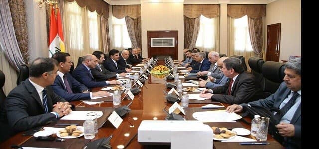The Kurdistan Regional Government (KRG) (L) in a meeting with visiting Iraqi government officials. Photo: Rudaw 