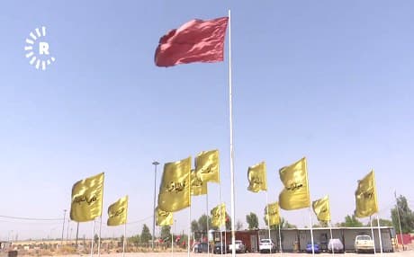 A Hashd al-Shaabi military base in south Kirkuk. Photo: Rudaw video