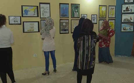 لە هەڵەبجە لە رۆژی فشەدا پێشانگایەکی کاریکاتێری کرایەوە