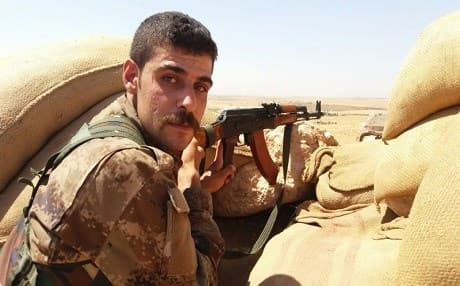 A member of the mainly Kurdish People's Protections Units in northern Syria fighting against Turkish-backed Syrian forces near Shahba, on the Syrian-Turkish border. Photo: ANHA  