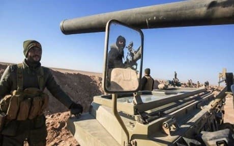 Fighters gather at Ayn al-Hisan, on the outskirts of Tal Afar west of Mosul, where Iraqi forces are preparing for the offensive to retake the western side of Mosul from ISIS. Photo: AFP/Ahmad al-Rubaye