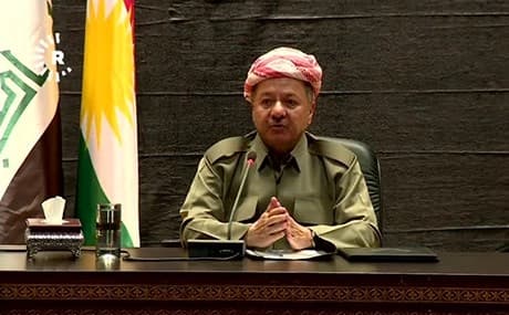 Kurdistan President Masoud Barzani speaking with civil society organizations on Monday. Photo: Rudaw TV