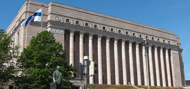 The parliament building in Helsinki, Finland, houses the 200-member Eduskunta. Photo: EU