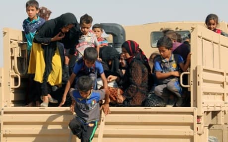 Displaced Iraqi civilians arrive in Peshmerga-controlled areas west of Kirkuk in this file image. Photo: Marwan Ibrahim/AFP