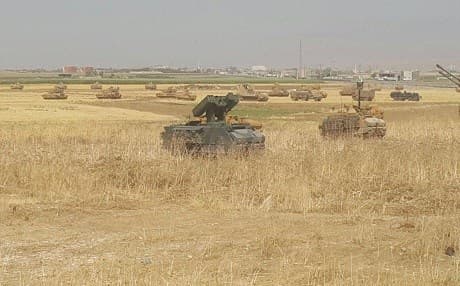 A picture that shows the Turkish military drill on the border with the Kurdistan Region on September 18, 2017. Photo: Rudaw 