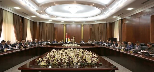 The Political Leadership of Kurdistan - Iraq meeting in Erbil headed by President of the Kurdistan Region Masoud Barzani on October 1, 2017. Photo: KRP