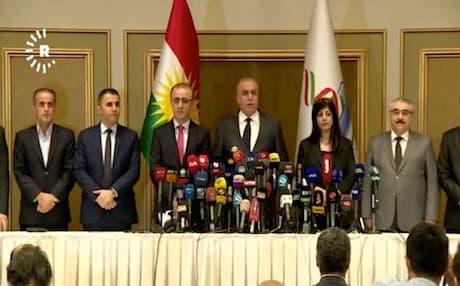 Members and head of the Kurdistan Region's High Electoral and Referendum Commission. Photo: Rudaw video