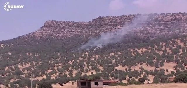 Rudaw file photo shows Turkish bombardment against Kurdistan Workers' Party (PKK) positions in the border areas of the Kurdistan Region.
