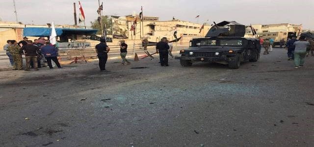 The aftermath of Sunday's bomb explosions which targeted a government office and a group of Hashd al-Shaabi militias in Kirkuk. Photos supplied to Rudaw by locals