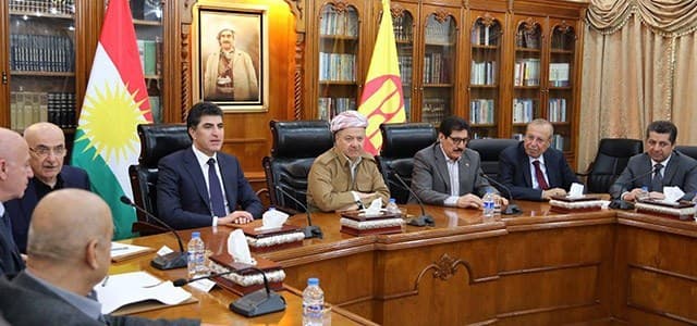 Masoud Barzani, president of the Kurdistan Democratic Party (KDP), presides over a meeting of his party on November 7, 2017. Photo: Rudaw