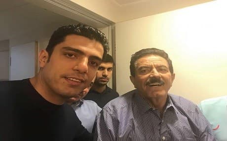 Kosrat Rasul, acting head of the Patriotic Union of Kurdistan (PUK) [R] and his son Darbaz pose for a photo in Berlin on November 21, 2017. Photo: Darbaz Rasul's Facebook page
