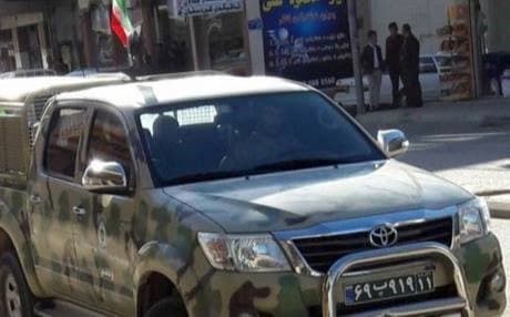 A military vehicle of the Iranian security forces as spotted in the Kurdish city of Qaladze on the border with Iran on December 11, 2017. Photo: social media