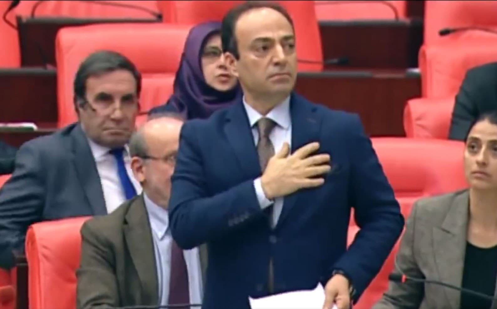 Osman Baydemir, HDP deputy representing Sanliurfa and party spokesperson, in parliament on Wednesday. Photo: HDP