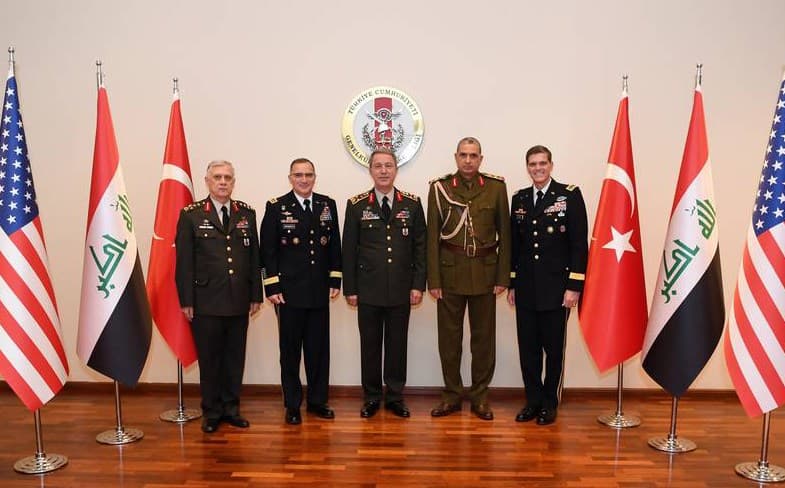 Turkey hosted a high-level trilateral military meeting with Iraqi and American top brass. Photo: Turkish Armed Forces
