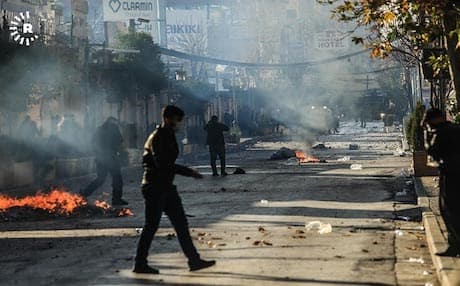 Furious protesters engage in clashes with security forces and riot police in the city of Sulaimani on December 18 after protests over lack of services and delayed wages of civil servants by the KRG turned violent. Rudaw photo