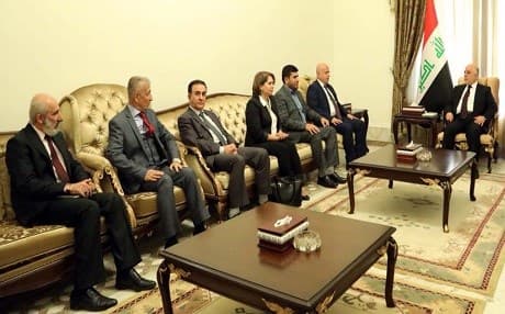 Iraqi Prime Minister Haider al-Abadi receives a delegation of Kurdish opposition parties in Baghdad on January 4, 2018. Photo: Iraqi PM office