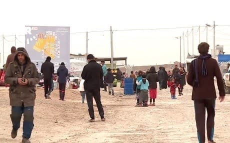 People walk in Khazir camp on January 25, 2018. Photo: Rudaw TV