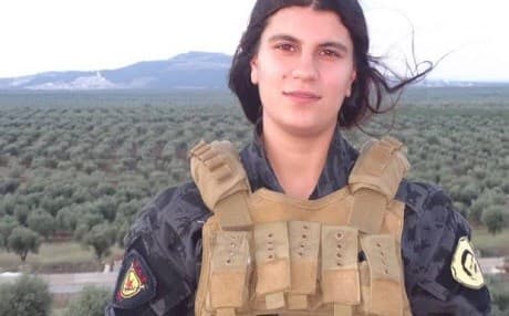 Photo shows Avsta Khabur, a Kurdish female fighter, who is believed to have detonated herself to destroy a Turkish tank in Afrin, Syrian Kurdistan, on January 27, 2018. Photo: ANHA