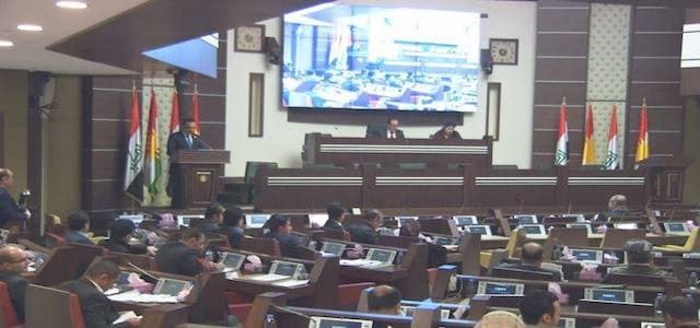 The Kurdistan Region parliament in a session on January 30, 2018 to discuss a range of topics including Afrin. Photo: Rudaw TV