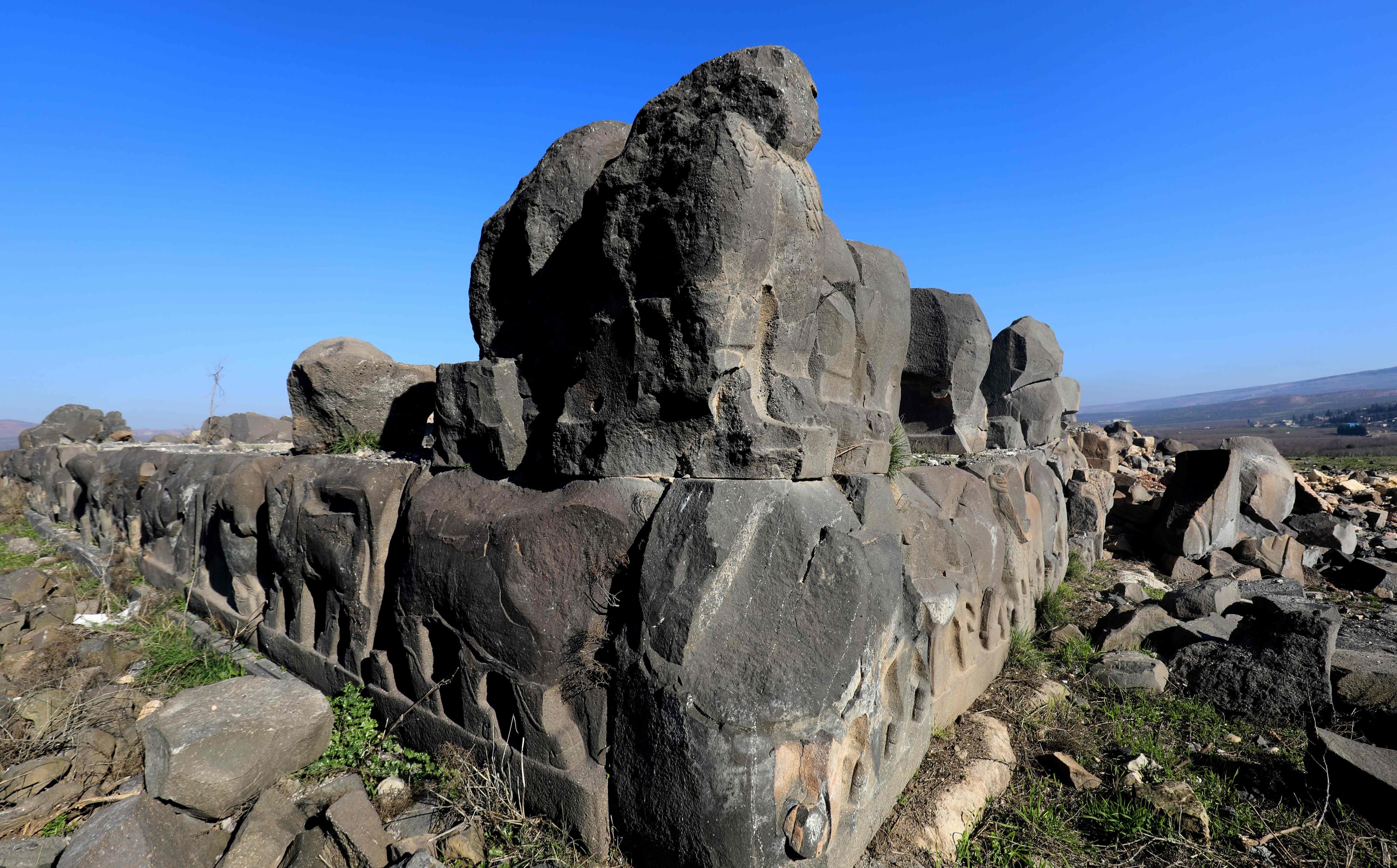 Ain Dara temple pictured on Tuesday, three days after the Iron Age site was hit by a Turkish airstrike. Photos: Delil Souleiman/AFP