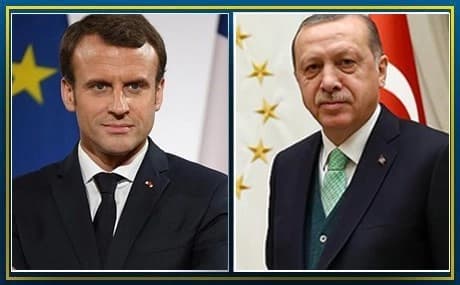 French President Emmanuel Macron and Turkish counterpart Recep Tayyip Erdogan. Composite photo: AFP/AA