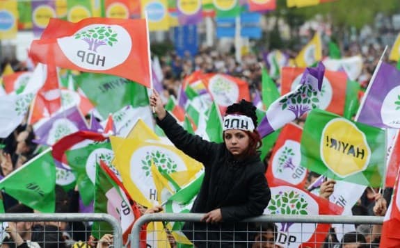 HDP supporters at a rally in April 2017 ahead of a referendum on constitutional amendments. Photo: Iylas Akengin/AFP