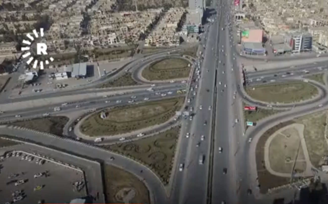 The new portion of the 120 Meter Road should help ease traffic build up in front of Family Mall. Photo: Rudaw TV
