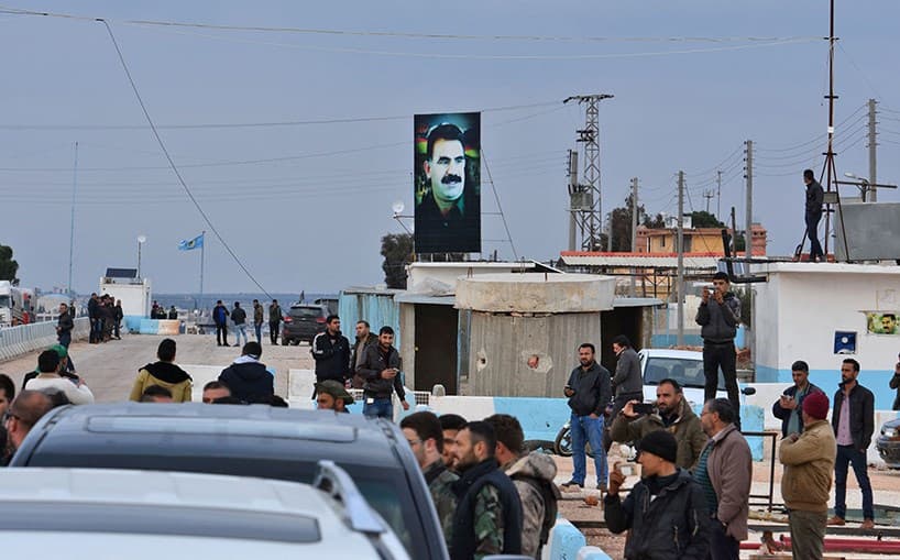 Pro-Syrian government forces arriving in Afrin on Tuesday. Photo: George Ourfalian/AFP